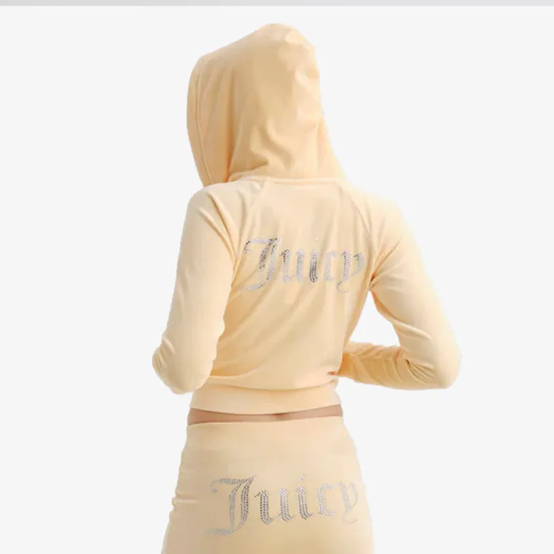 JUICY COUTURE Hanorace CLASSIC VELOUR HOODIE WITH JUICY  LOGO 