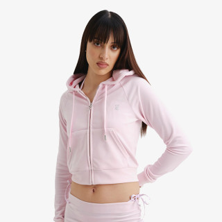 JUICY COUTURE Hanorace CLASSIC VELOUR HOODIE WITH JUICY  LOGO 