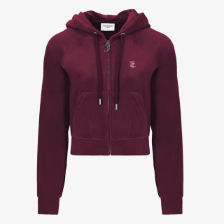 JUICY COUTURE Hanorace BLACK DIAMANTE VELOUR ZIP-THROUGH HOODIE 