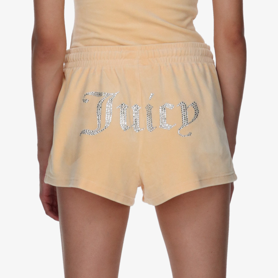 JUICY COUTURE Pantaloni scurti VELOUR TRACK SHORTS WITH DIAMANTE BRANDI 