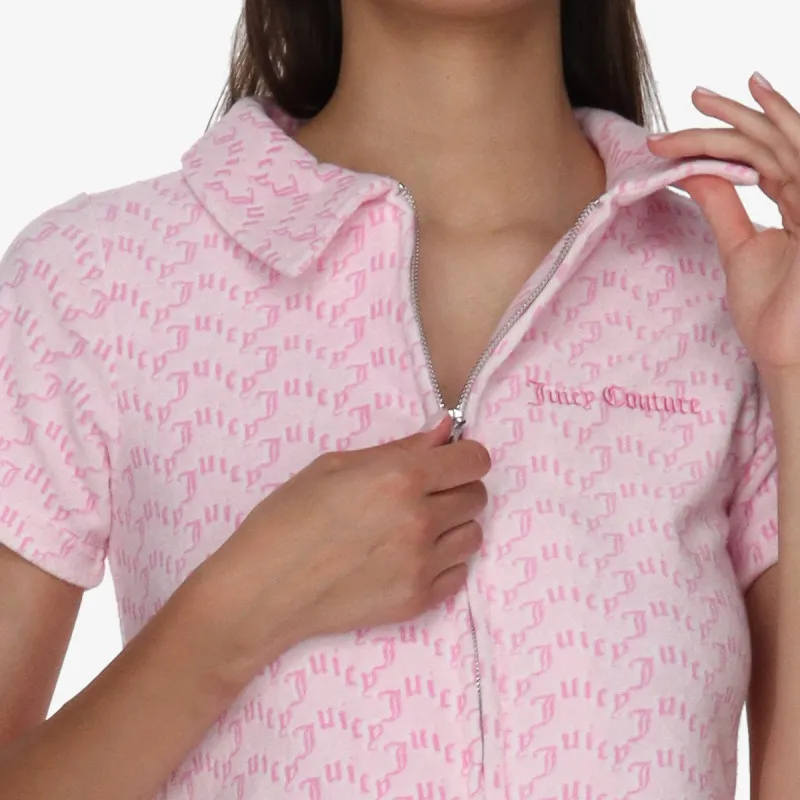 JUICY COUTURE Tricouri TOWELLING SHIRT WITH MONOGRAM PRINT 