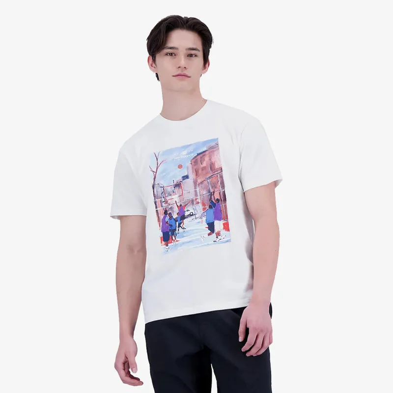 NEW BALANCE Tricouri Hoops Graphic Cotton Jersey 