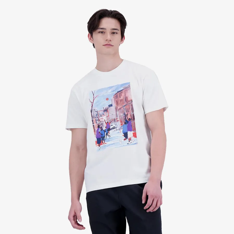NEW BALANCE Tricouri Hoops Graphic Cotton Jersey 