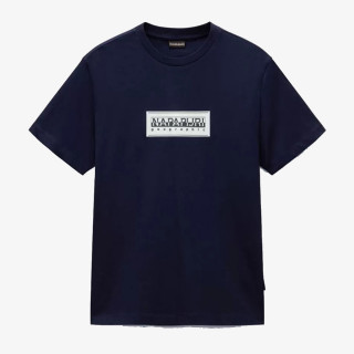 NAPAPIJRI Tricouri S-BOX LOGO SS 176 BLU MARINE 