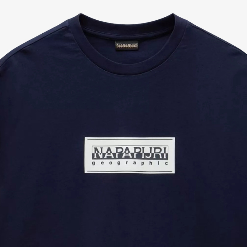 NAPAPIJRI Tricouri S-BOX LOGO SS 176 BLU MARINE 