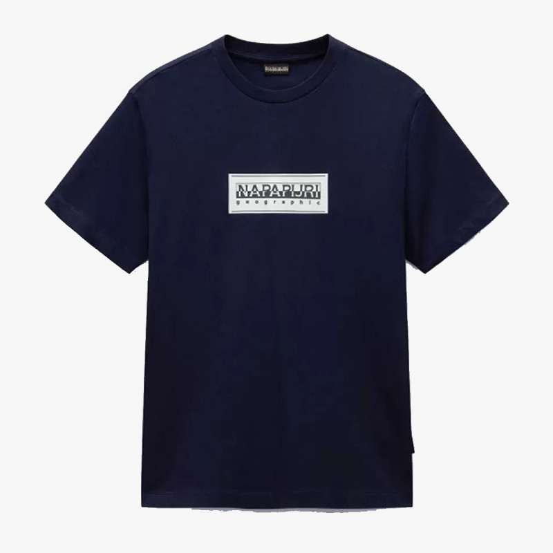 NAPAPIJRI Tricouri S-BOX LOGO SS 176 BLU MARINE 
