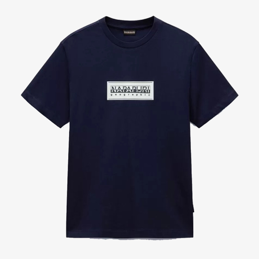 NAPAPIJRI Tricouri S-BOX LOGO SS 176 BLU MARINE 