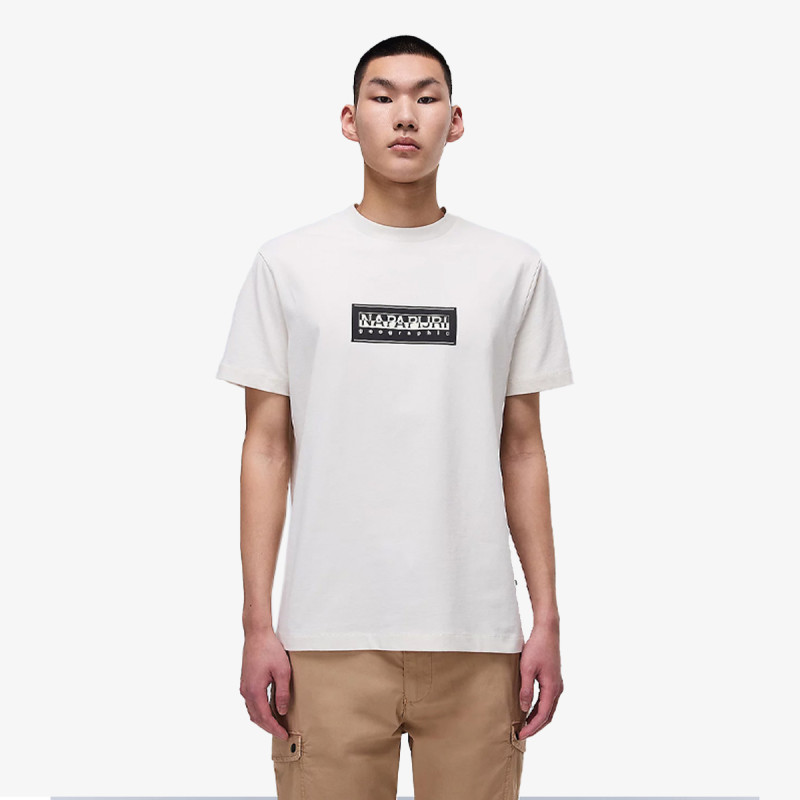 NAPAPIJRI Tricouri S-BOX LOGO SS N1A WHITE WHISPER 