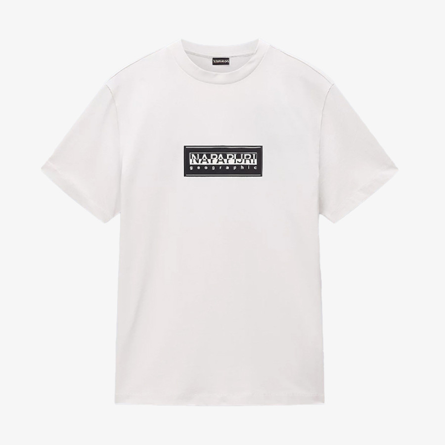 NAPAPIJRI Tricouri S-BOX LOGO SS N1A WHITE WHISPER 