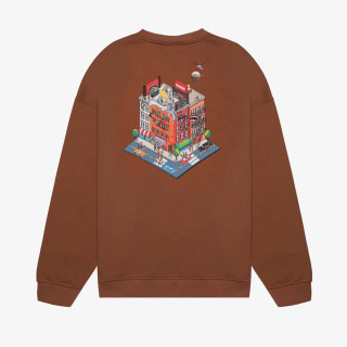 SPRAYGROUND Hanorace BLOCK PARTY CREWNECK BROWN