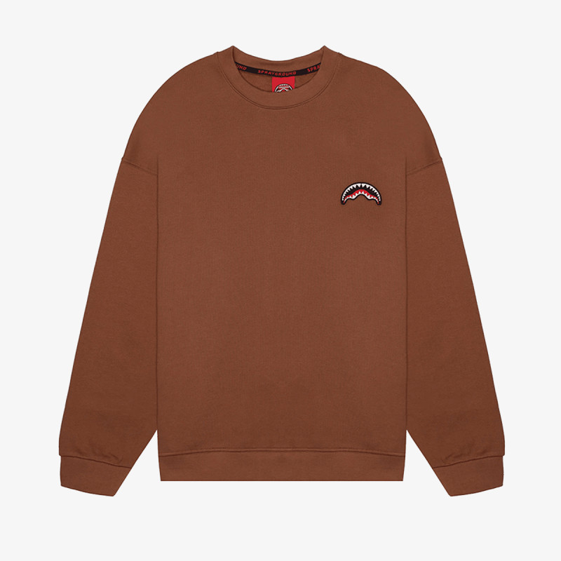 SPRAYGROUND Hanorace BLOCK PARTY CREWNECK BROWN