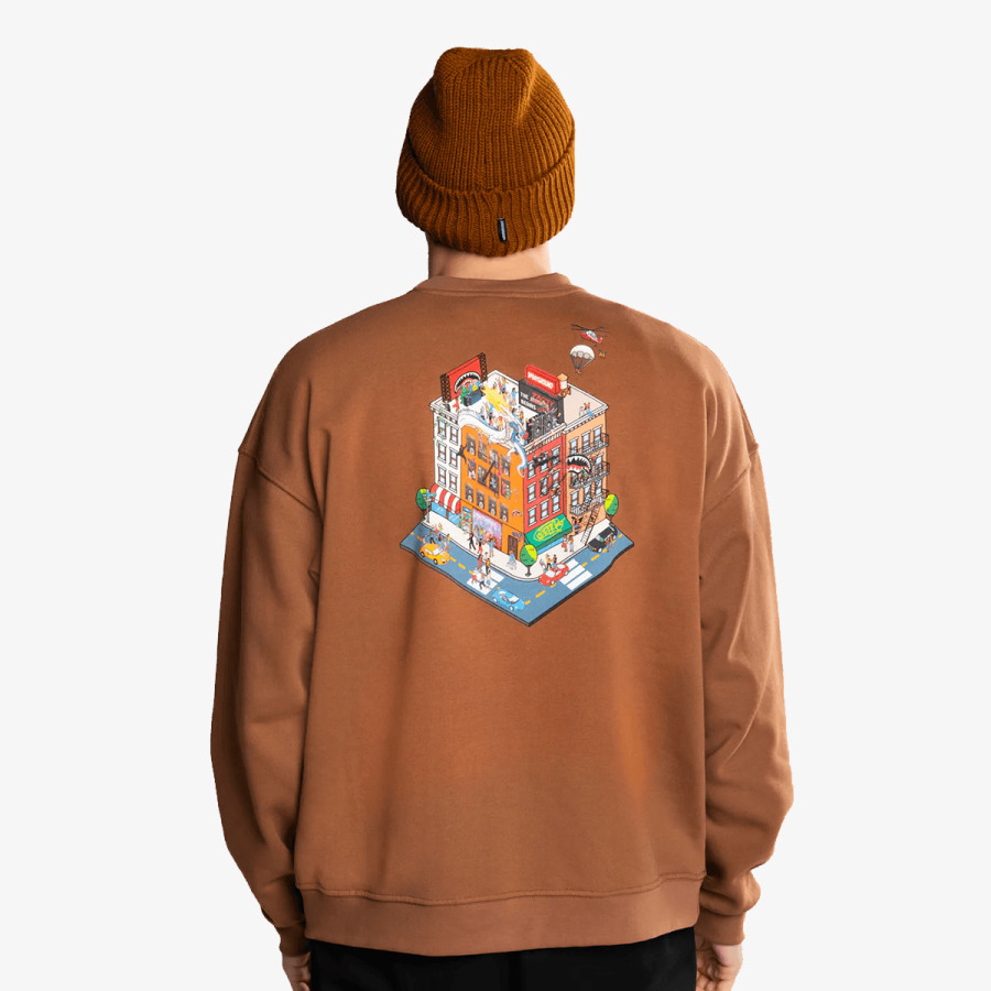 SPRAYGROUND Hanorace BLOCK PARTY CREWNECK BROWN