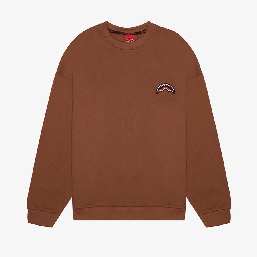 SPRAYGROUND Hanorace BLOCK PARTY CREWNECK BROWN