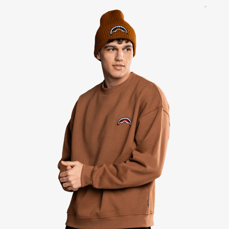 SPRAYGROUND Hanorace BLOCK PARTY CREWNECK BROWN