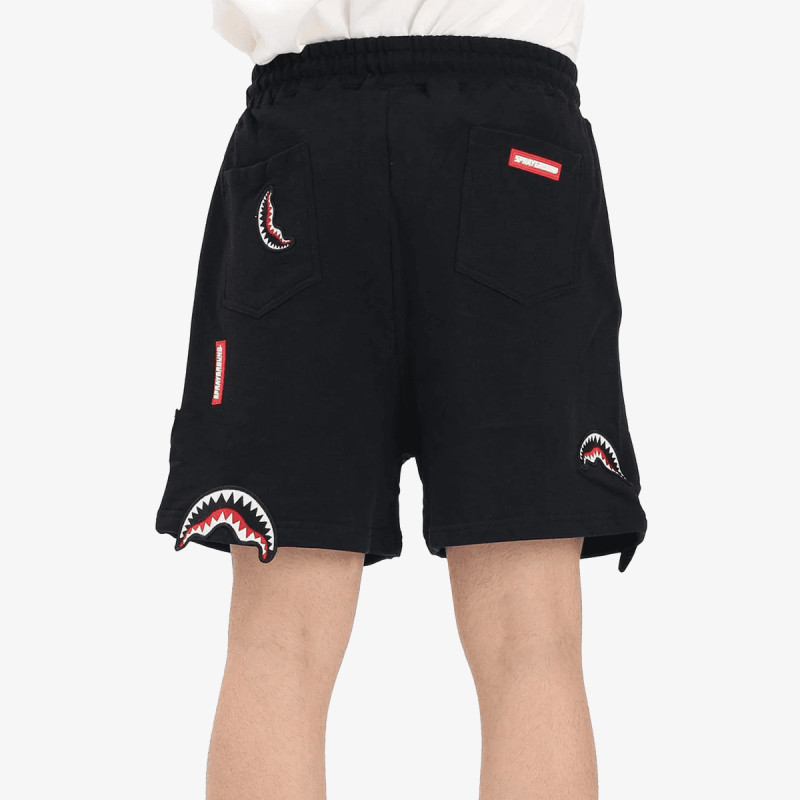 SPRAYGROUND Pantaloni scurti SHARK PATCHES SHORTS BLK 