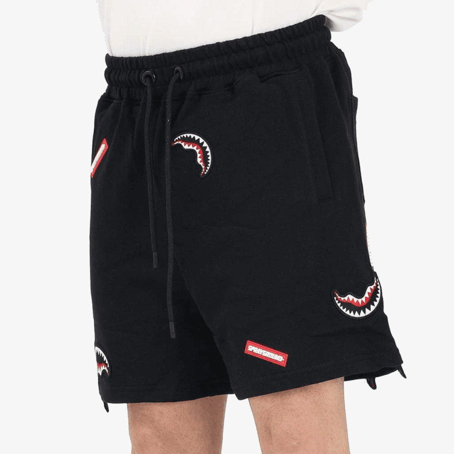 SPRAYGROUND Pantaloni scurti SHARK PATCHES SHORTS BLK 