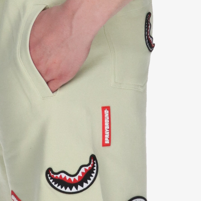 SPRAYGROUND Pantaloni scurti SHARK PATCHES SHORTS SAGE 