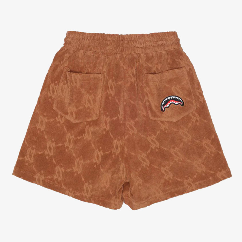 SPRAYGROUND Pantaloni scurti ALL THE MONEY SHORTS BROWN 