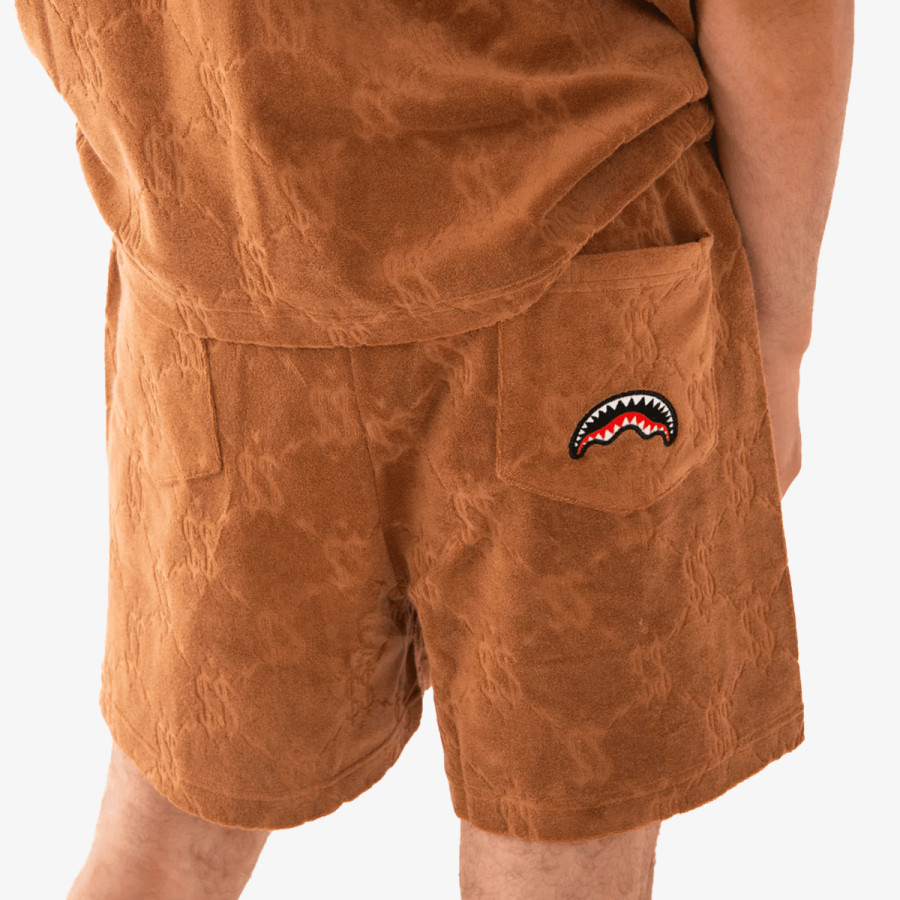 SPRAYGROUND Pantaloni scurti ALL THE MONEY SHORTS BROWN 