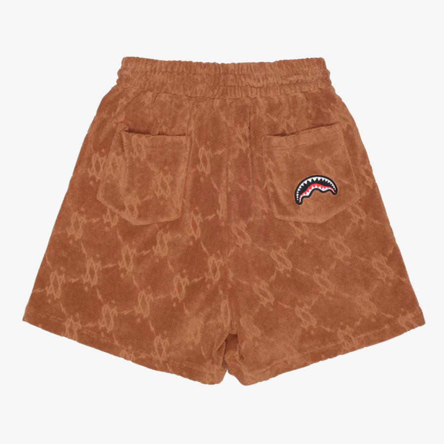 SPRAYGROUND Pantaloni scurti ALL THE MONEY SHORTS BROWN 