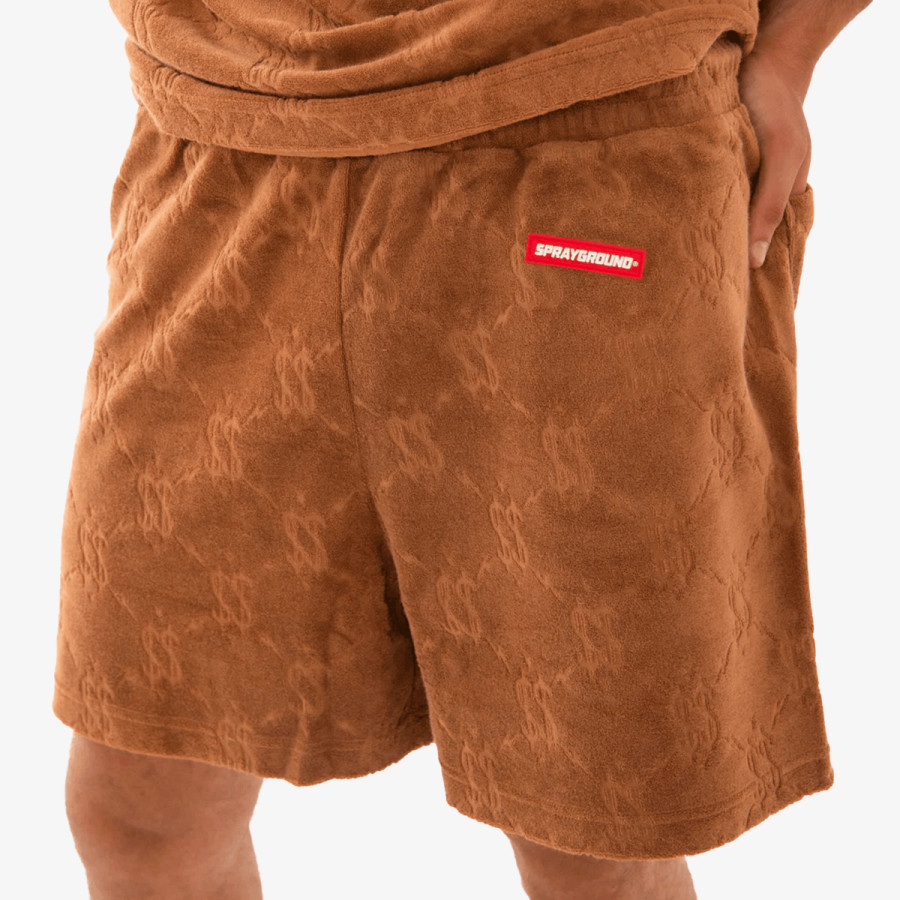 SPRAYGROUND Pantaloni scurti ALL THE MONEY SHORTS BROWN 