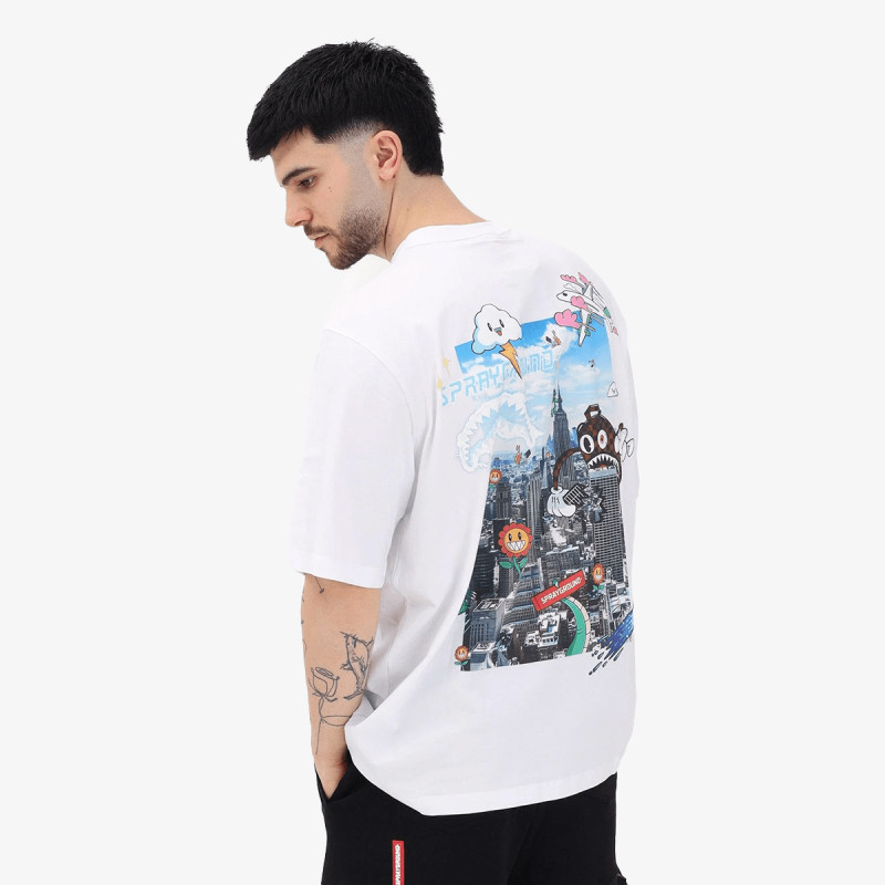 SPRAYGROUND Tricouri CHARACTER INVASION T-SHIRT WHT 
