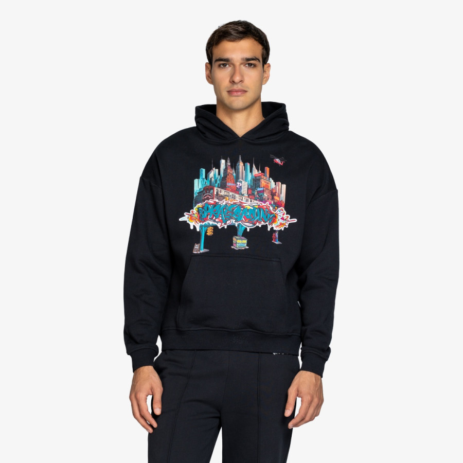 SPRAYGROUND Hanorace CITY SKYLINE COMFY HOODIE BLK 