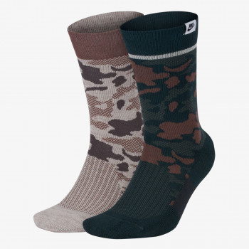 NIKE Sosete U SNKR SOX CREW 2PR - CAMO 