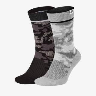 NIKE Sosete U SNKR SOX CREW 2PR - CAMO 