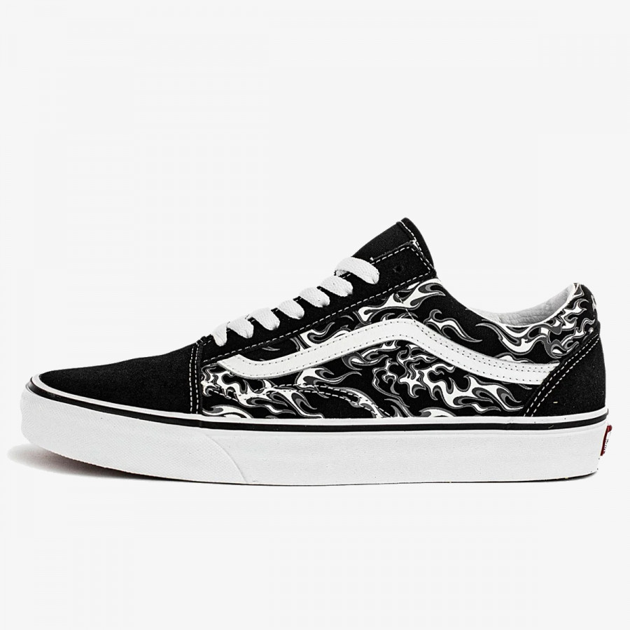 VANS Pantofi Sport Old Skool FLAMES BLACK/TRUE WHITE 