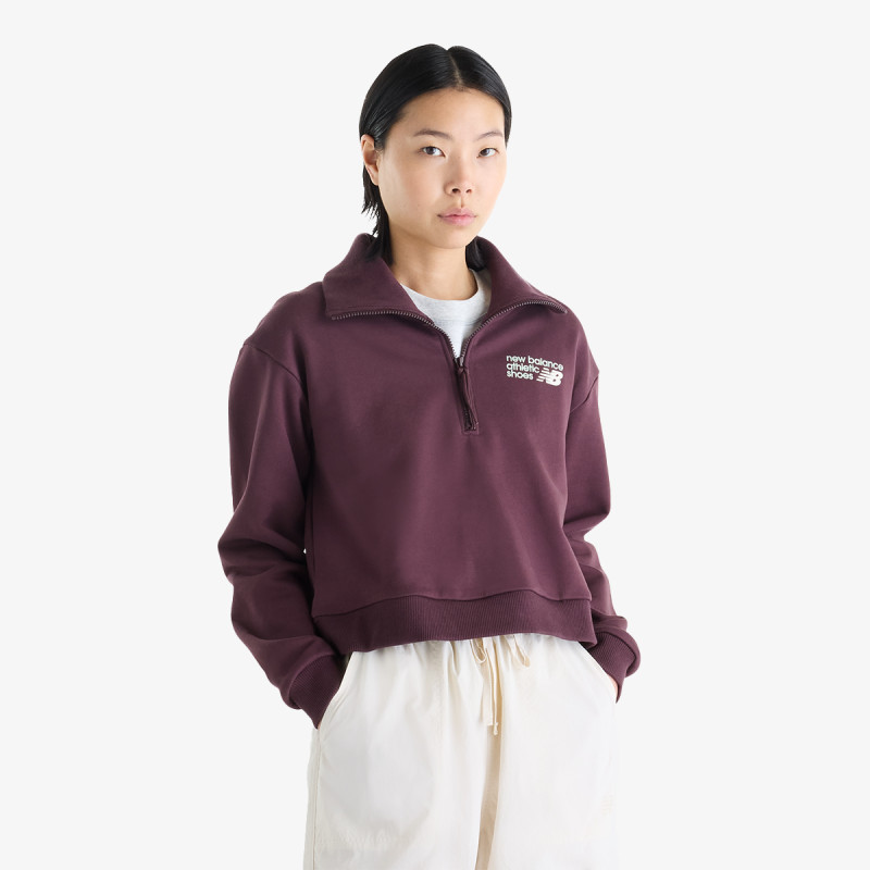 NEW BALANCE Hanorace Athletics Premium Logo Oversized Half Zi 